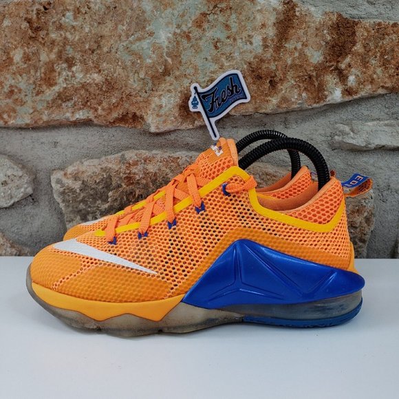 Nike LeBron 12 Low GS 'Cavs Classic' Bright Citrus Size: 5Y (Womens Size: 6.5) - Picture 3 of 14